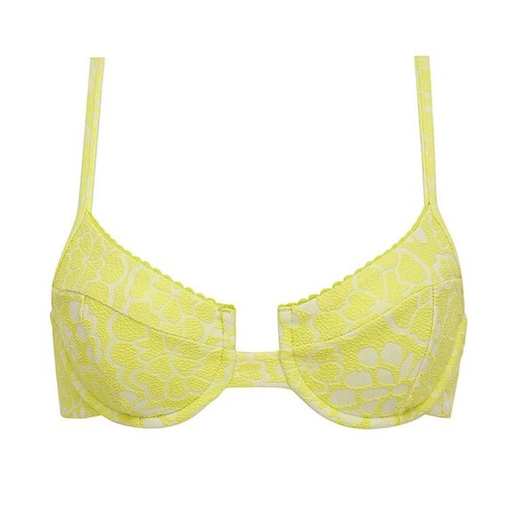 For Love & Lemons Tiana Underwire Bikini Top - Green - Picture 1 of 7